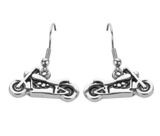 Motorcycle French Wire Small Earrings Stainless Steel Motorcycle Biker Jewelry