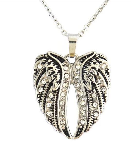 Ladies Bling Wing Pendant With Necklace 19
