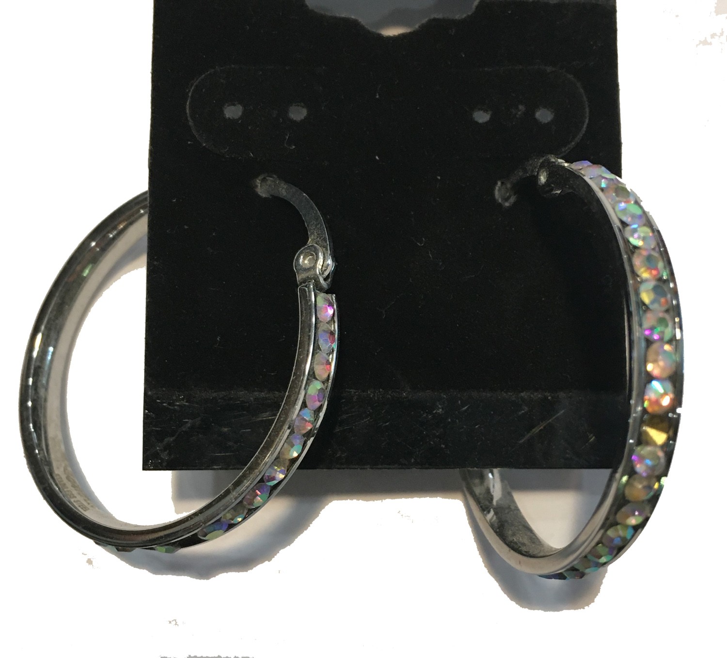 Rainbow Imitation Crystals Earrings 30 MM
