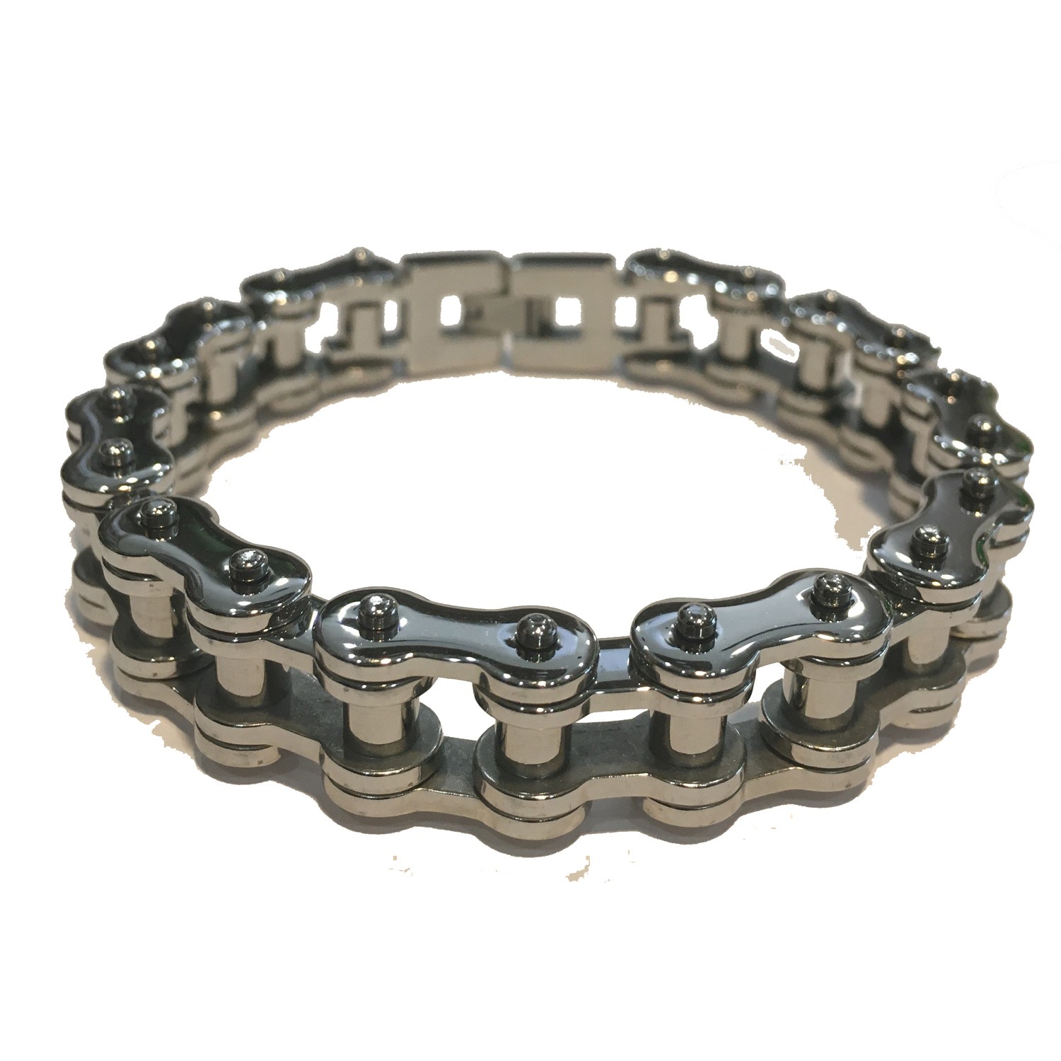 SHINY SILVER MENS MOTORCYCLE CHAIN  BRACELET STAINLESS STEEL 9