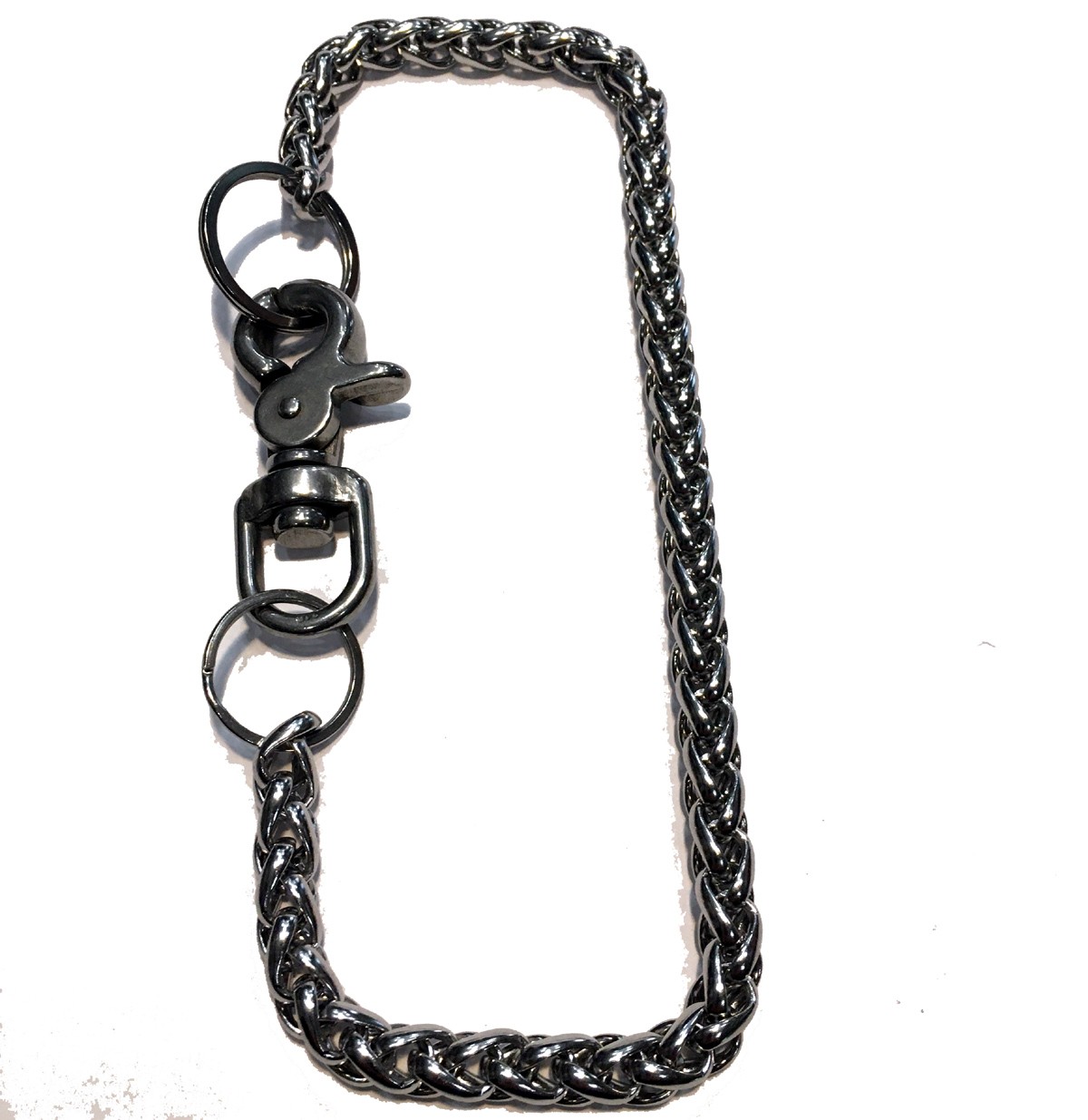 WALLET CHAIN WHEAT CHAIN SILVER 11MM STAINLESS STEEL 18